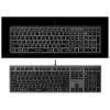 Teclado con cable A4Tech FX60H USB QWERTY – Full-Size 100%, retroiluminado blanco, gris, hub USB