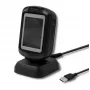 Lector de códigos de barras fijo 1D/2D QOLTEC 50864, sensor LED, USB (con cable), negro, 145×85×80 mm