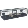 Jaula para conejos de interior ZOLUX Neolife Connect 101,5×54×51 cm – estructura metálica, base de plástico, gris