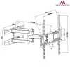 Maclean MC-760 soporte de pared para TV de 26–55 pulgadas, VESA 100×100–400×400, máx. 30 kg, inclinación ±15°, distancia a la pared 7–46 cm, metal, negro