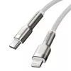 Cable USB-C a Lightning Baseus Cafule 1 m, 20 W, carcasa de zinc, blanco