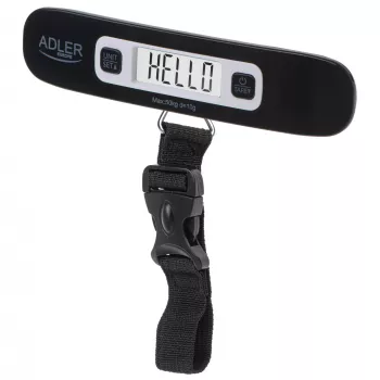Báscula de viaje Adler AD 8190 apagado automático carga máxima 50 kg indicador de batería baja; indicador de sobrecarga; rango de medición: de 50 g a 50 kg