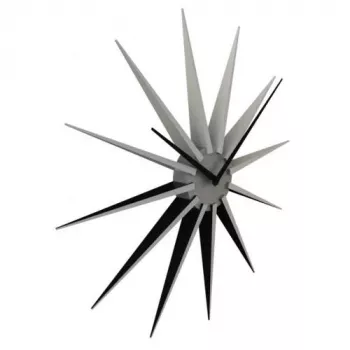 NeXtime Reloj 3051zi Nova, Ø50 cm, pared, negro/plateado