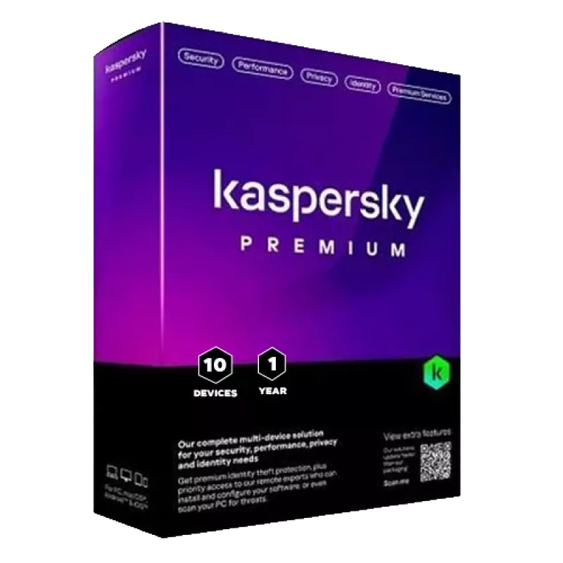 Kaspersky Premium + atención al cliente | 10 dispositivos | 1 año | EU