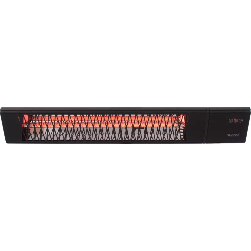 Calefactor infrarrojo SUNRED PRO25W-SMART, montaje en pared triangular oscuro, 2500 W, negro, IP55