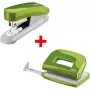 Set de grapadora y perforadora NOVUS E15+ y E210 — grapadora de sobremesa con grapadora de pinza, verde
