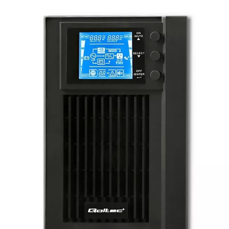 SAI (sistema de alimentación ininterrumpida) Qoltec 53042 de doble conversión (Online) 1 kVA 800 W 2 tomas de CA
