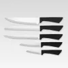 Set de bloque de cuchillos y cubiertos Maestro MR-1413 – negro, 8 piezas, hojas de acero inoxidable con soporte, portarrollos de papel