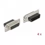 Conector de cable DeLOCK 66720 D-Sub de 15 pines negro plata