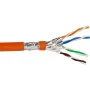 Helos Cable de instalación High Quality, Cat.7 cable a granel, S/FTP, PiMF, LSZH, naranja, bobina de 500m -Cat.7 cable a granel, 600MHz - apantallamiento por pares y global (Pim