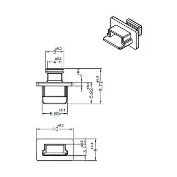 Tapa protectora para conector hembra USB Mini-B DeLOCK 64011