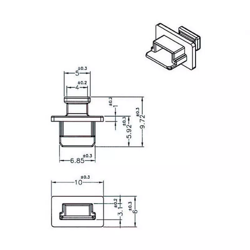 Tapa protectora para conector hembra USB Mini-B DeLOCK 64011