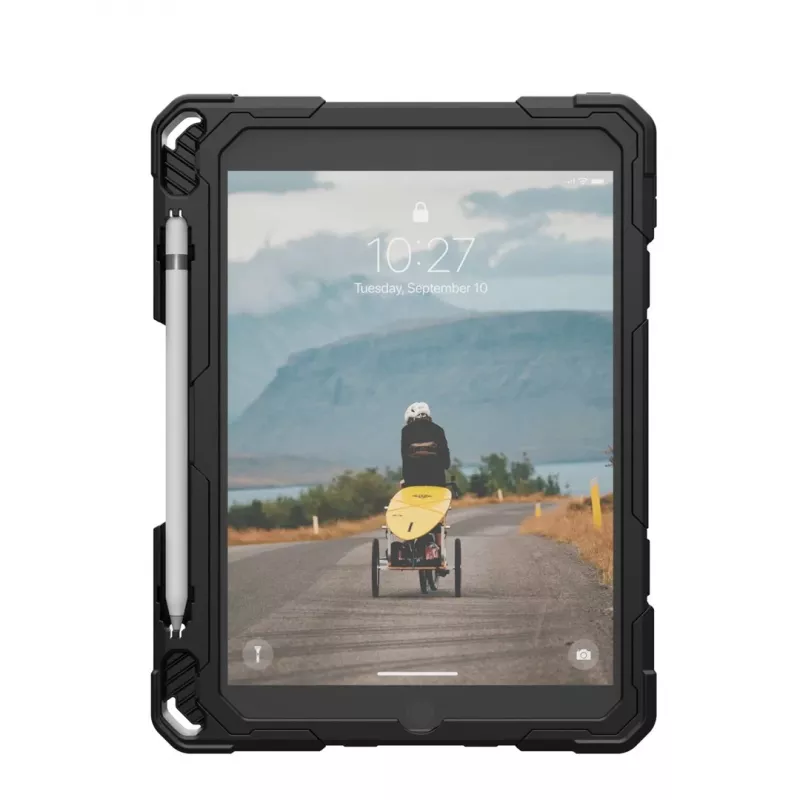 Urban Armor Gear Plasma Healthcare 124470114340 funda para tablet Apple iPad 10.9 (10.ª gen.) / 11 (A16), 27,7 cm (10,9"), bumper, soporte, correa de mano, ice/negra