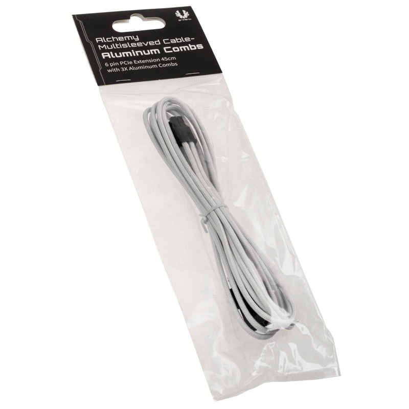 Cable de extensión PCIe BITFENIX Alchemy 6-Pin 45 cm con funda blanca