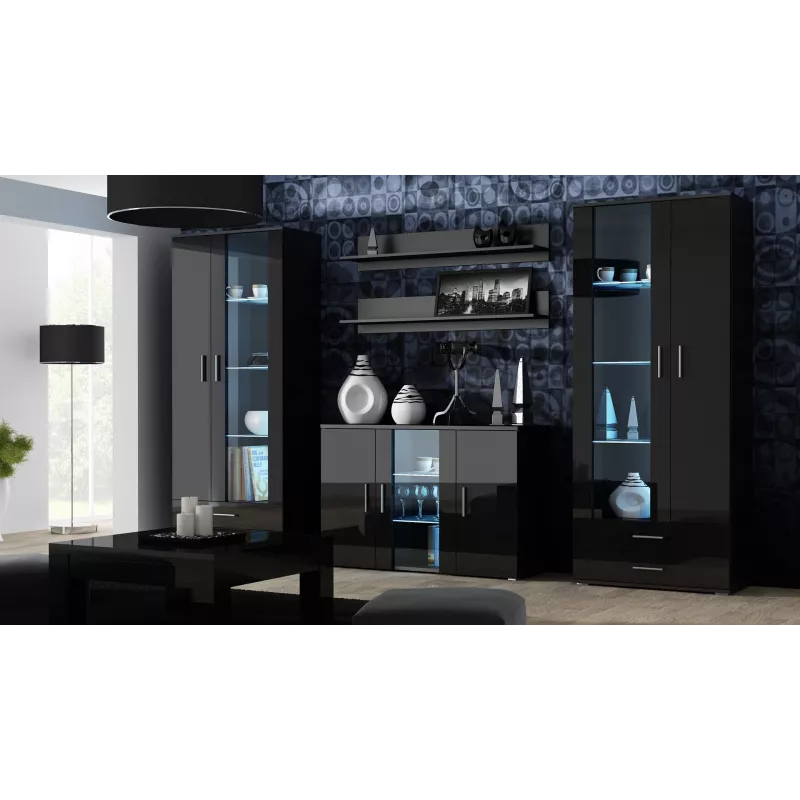 Aparador Cama SOHO S7 120 cm Negro Brillo