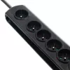 Protector contra sobretensiones Qoltec 50171 Negro 7 tomas AC 230V 1,5m