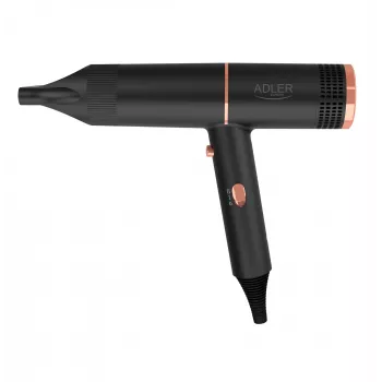 Secador de pelo Adler AD 2278 — 1400 W, 2 niveles de calor, función iónica, mango plegable, negro