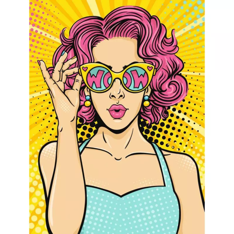 Set de pintura Ravensburger CreArt ART Collection Canvas Edition — Lady in Pink (PopArt)