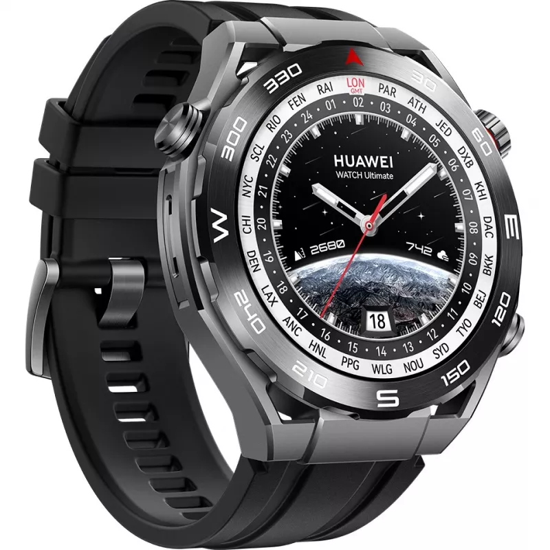 Huawei Watch Ultimate – Smartwatch con correa – caucho nitrilo hidrogenado (HNBR) – circunferencia de muñeca: 140–210 mm – pantalla 3,8 cm (1,5