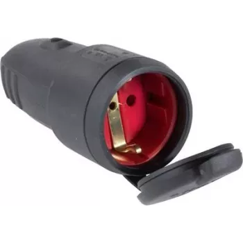 as - Schwabe 60415 conector hembra de acoplamiento con toma de tierra 230 V negro IP44 (60415)