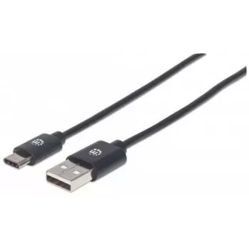 Cable USB-C a USB-A Manhattan, 50 cm, conector macho a conector macho, negro, 480 Mbit/s (USB 2.0), Hi-Speed USB, garantía de por vida, corresponde a USB2AC50CM