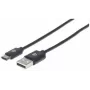 Cable USB-C a USB-A Manhattan, 50 cm, conector macho a conector macho, negro, 480 Mbit/s (USB 2.0), Hi-Speed USB, garantía de por vida, corresponde a USB2AC50CM