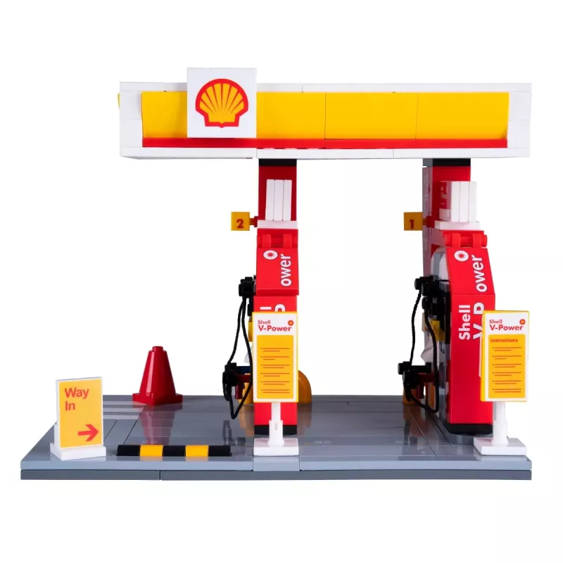 Modelo de gasolinera Jamara CaDA Shell 402858 con diseño detallado