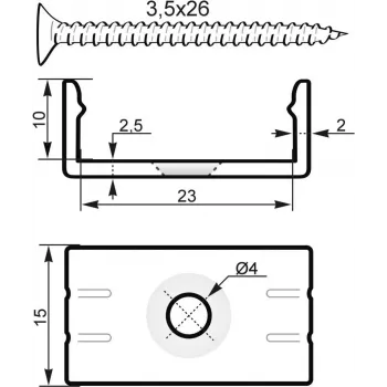 Perfil en U de montaje 20 mm EUROLITE 51210869 plástico