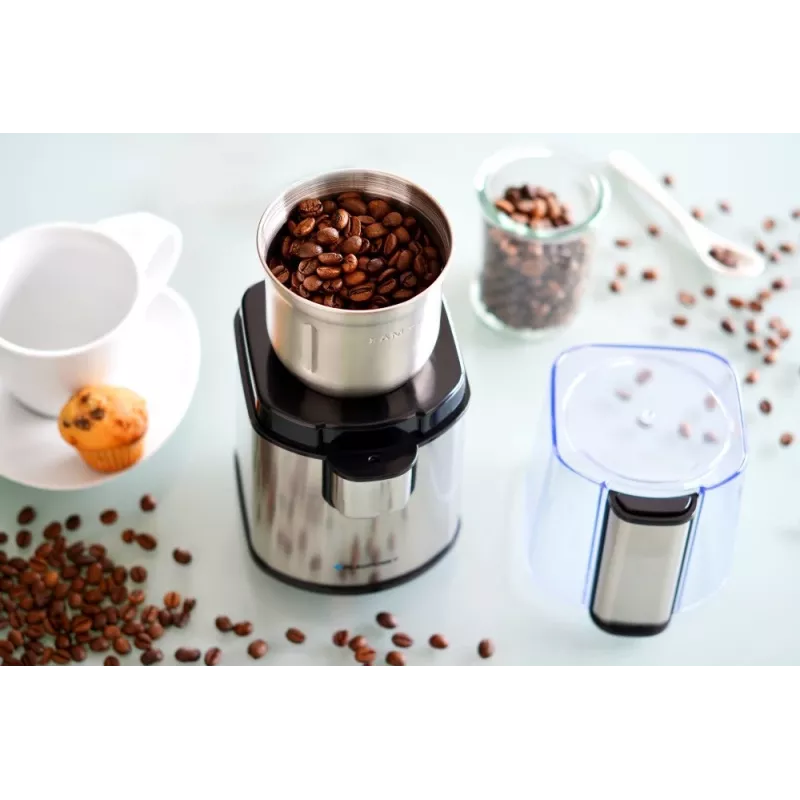 Molino de cuchillas BLAUPUNKT FCG701 — 200 W, capacidad de 85 g de café en grano, cuchillas de acero inoxidable, plateado