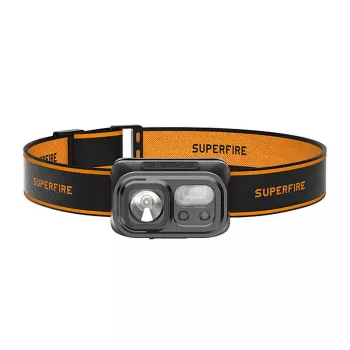 Linterna frontal Superfire HL23-S – 350 lm de potencia, batería recargable de 2000 mAh