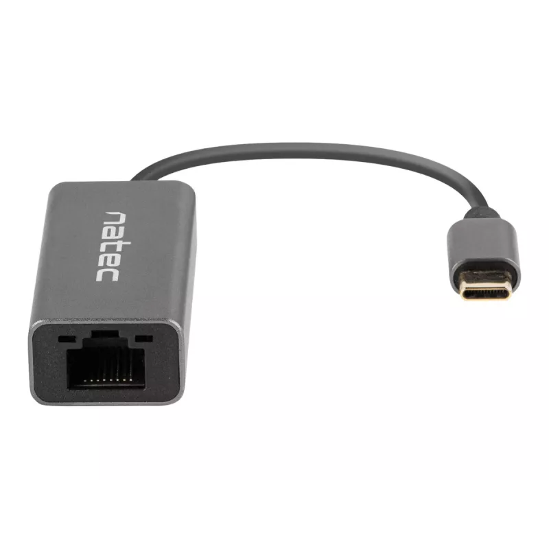 Natec Cricket NNC-1925 adaptador Ethernet de USB-C 3.1 Gen 1 a RJ45, 1000 Mbit/s, cable de 15 cm, aluminio, gris