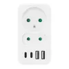 Regleta de enchufes MACLEAN MCE249 F/W – 2 tomas de corriente (16A + 6A) y 4 USB (2× A, 2× C PD 20W)