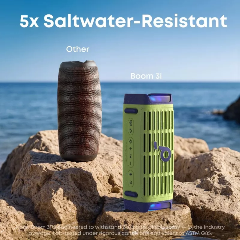 Altavoz portátil Anker Soundcore Boom 3i — 50 W, Bluetooth, resistente al agua, verde