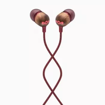 The House Of Marley Smile Jamaica Auriculares con cable intraurales llamadas/música rojos, madera