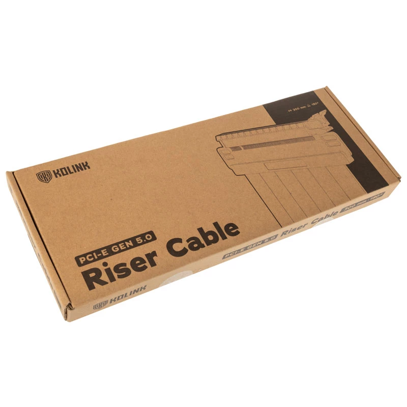 Cable Riser Kolink PCI Express 5.0 x16 a x16, 180 grados, negro – 30 cm