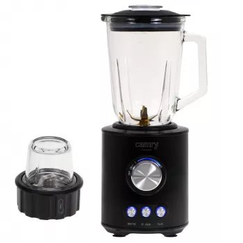 Batidora de vaso Camry CR 4088, 1800 W, jarra de cristal de 1,5 l, negro piano