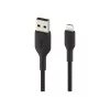 Cable trenzado USB-Lightning 15 cm negro