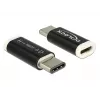 Delock - adaptador USB - 24 pines USB-C (macho) a Micro-USB Type-B (hembra) - USB 3.1 - negro (65678)