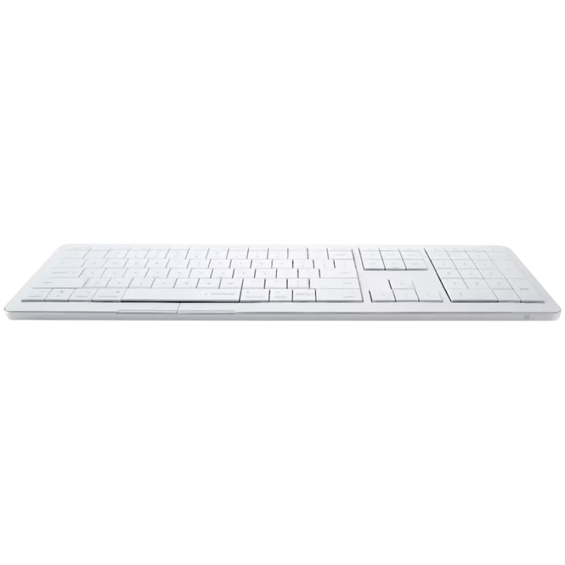 Teclado inalámbrico CLEVETURA CLVX 1 Touch-On-Keys AI — distribución ANSI US Mac, interruptores de tijera, carcasa de aluminio, RGB interactivo
