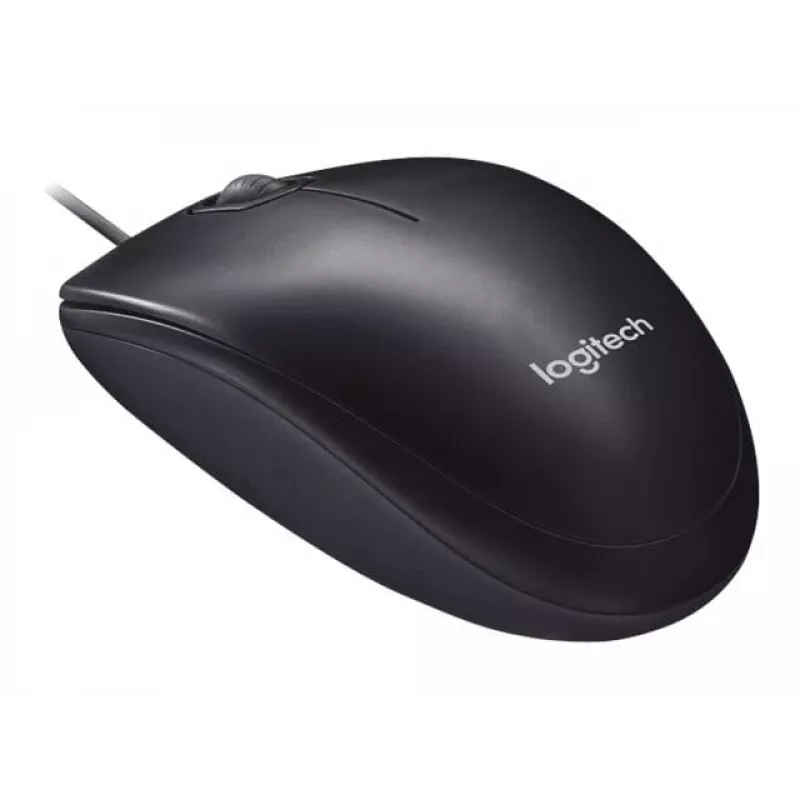 Logitech M90 ratón óptico de oficina con cable — 1000 DPI, ambidiestro, USB Type-A, negro