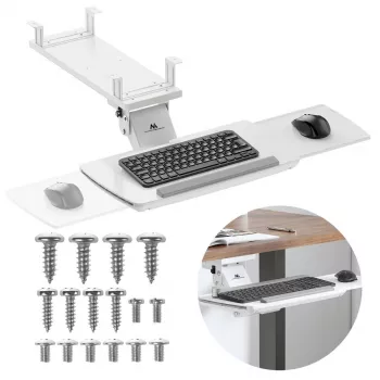 Soporte de teclado MACLEAN MC-156 W — bandeja regulable bajo mesa, carga máx. 5 kg