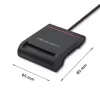 Lector de tarjetas ID QOLTEC Smart-Chip — USB, negro, 84,5×65×16 mm, 63 g