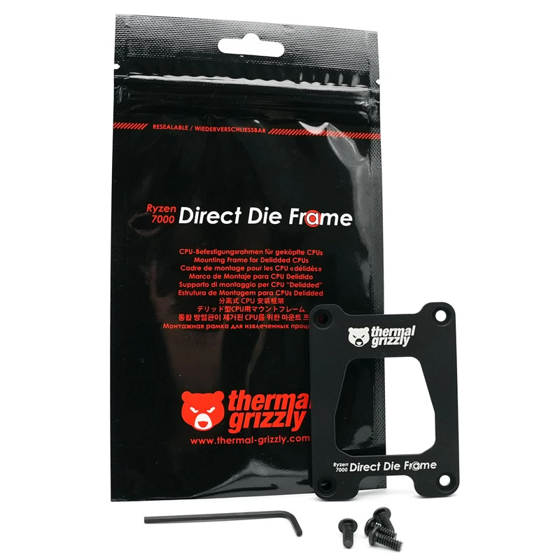 Thermal Grizzly Ryzen 7000 Direct Die Frame | Thermal Grizzly | Ryzen 7000 Direct Die Frame | negro | N/A