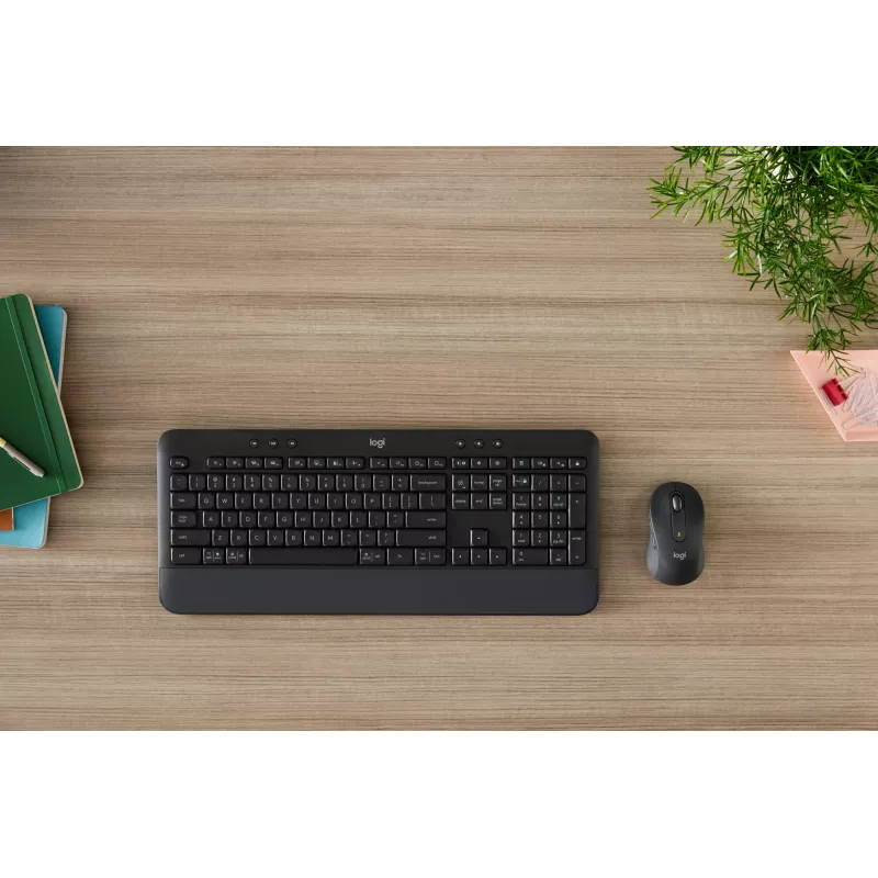 Logitech Signature MK650 for Business - Conjunto teclado y ratón - Inalámbrico - 2,4 GHz, Bluetooth LE - QWERTY - Español - Grafito