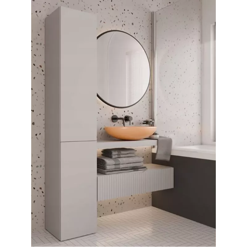 Armario alto de baño e shop Nel II crema – unidad de almacenamiento vertical, armario de baño independiente