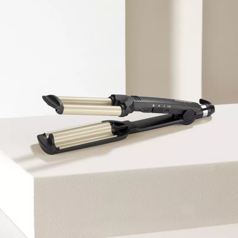 BaByliss C260E EasyWaves plancha texturizadora Warm Black, Silver 70,9 (1,8 m)