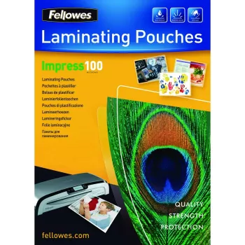 Funda de laminar Fellowes A4 Glossy 100 micras - pack de 100