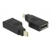 Adaptador Delock Mini DisplayPort 1.2 conector macho > DisplayPort conector hembra 4K 90° en ángulo - Adaptador DisplayPort - Mini DisplayPort (M) en ángulo a DisplayPort (H) en ángulo - Negro (65626)