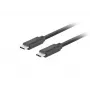 Cable USB-C a C LANBERG CA-CMCM-32CU-0018-BK USB 3.2 Gen 2, 1,8 m, negro, 100 W PD, vídeo 4K