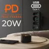 Regleta de enchufes MACLEAN MCE248 F/B — 3 tomas AC (1x16A, 2x6A) y 4 puertos USB (2xUSB‑A, 2xUSB‑C PD 20W), conector EU, negro
